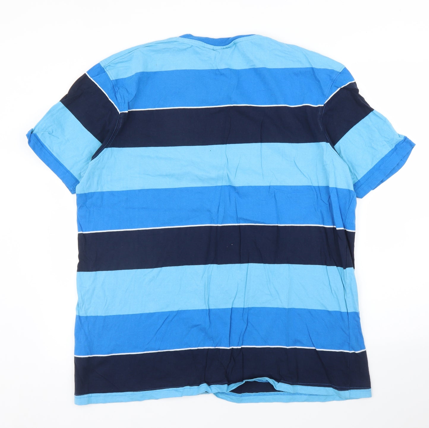 McKenzie Mens Blue Striped   T-Shirt Size 2XL
