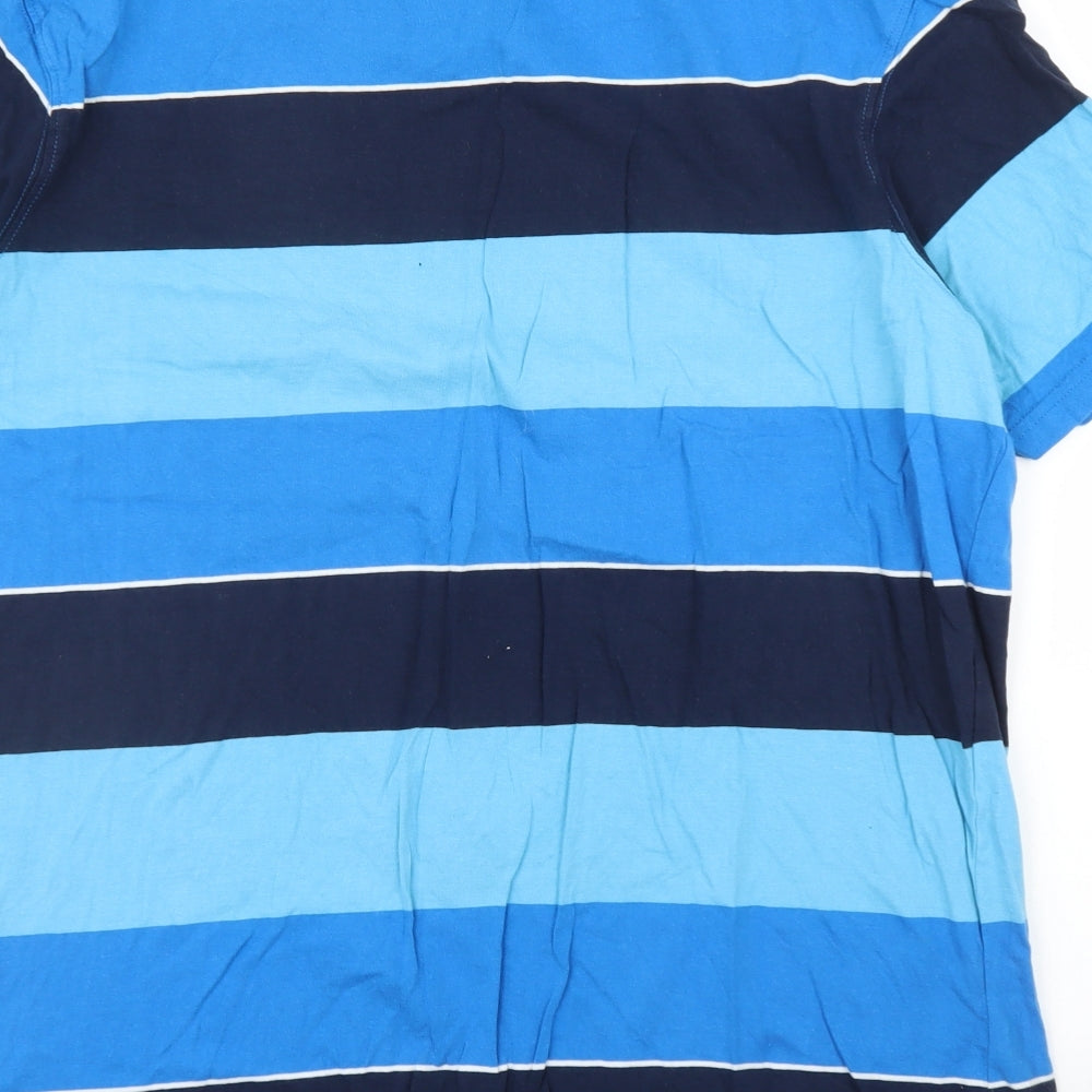McKenzie Mens Blue Striped   T-Shirt Size 2XL