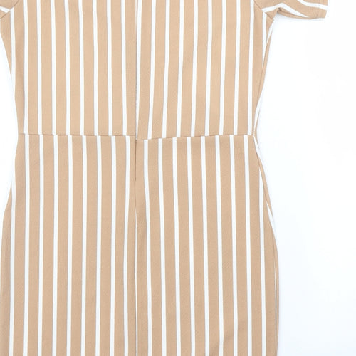 Missguided Womens Beige Striped  Sheath  Size 10