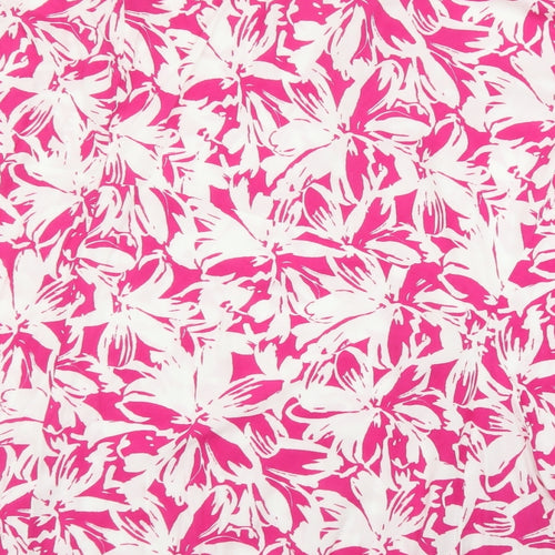 M&S Womens Pink Floral  A-Line Skirt Size 24