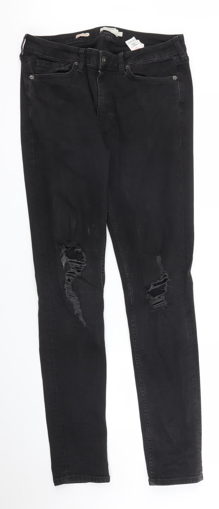 Topman Mens Black Denim Skinny Jeans Size 30 in L31 in
