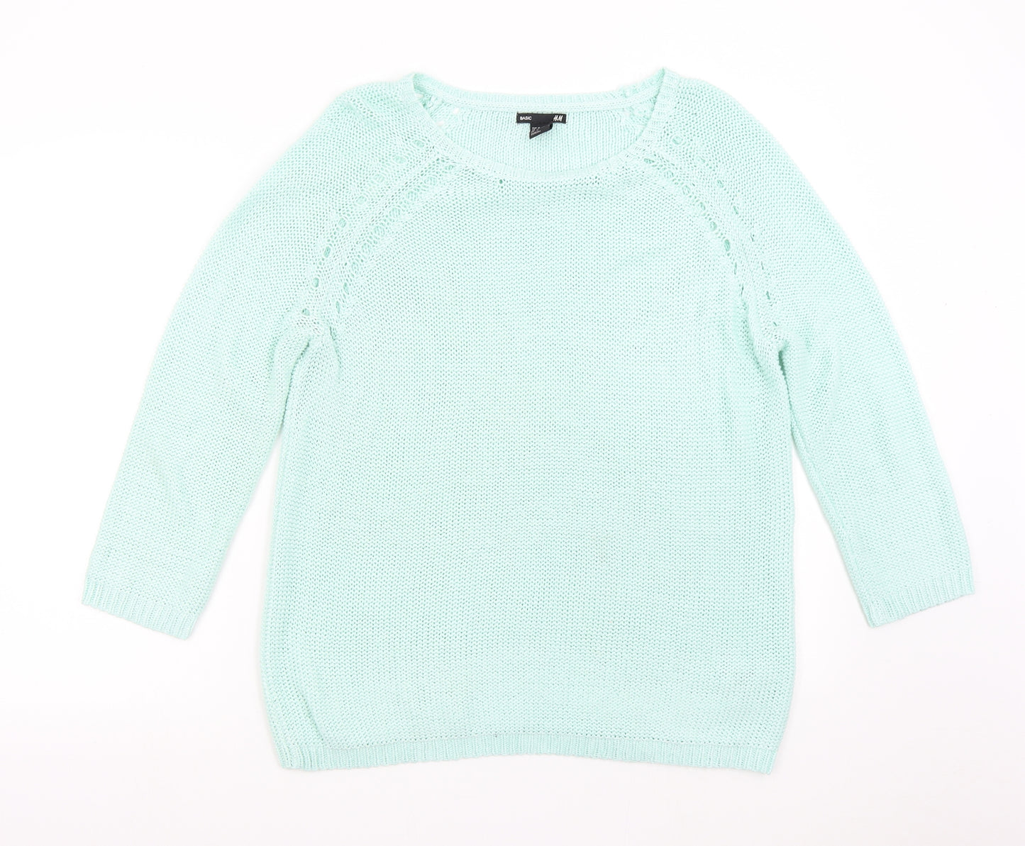 H&M Womens Green  Knit Pullover Jumper Size M