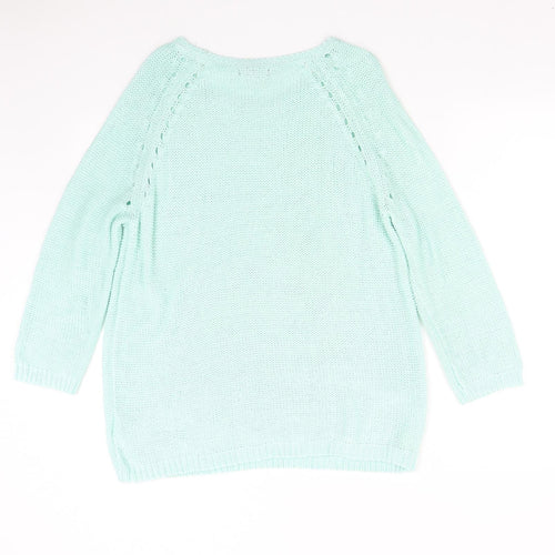H&M Womens Green  Knit Pullover Jumper Size M