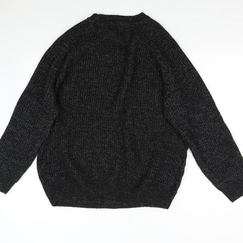 Primark Mens Black  Knit Pullover Jumper Size 2XL