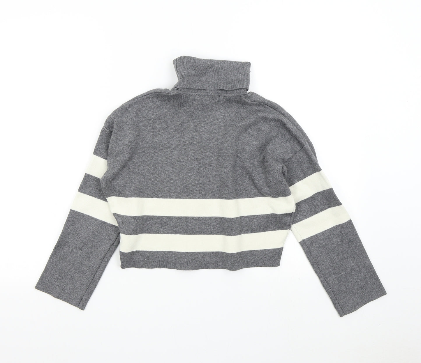 New Look 915 Girls Grey Striped  Pullover Sweatshirt Size 10-11 Years