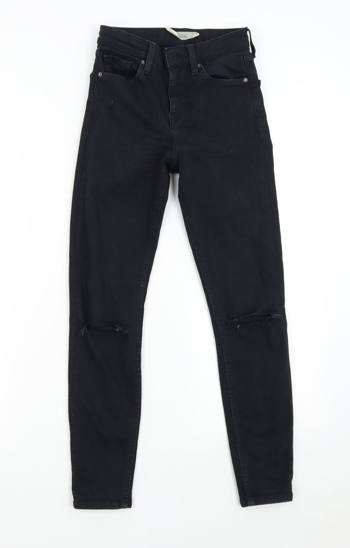 Topshop Womens Black Denim Skinny Jeans Size 25 L26 in