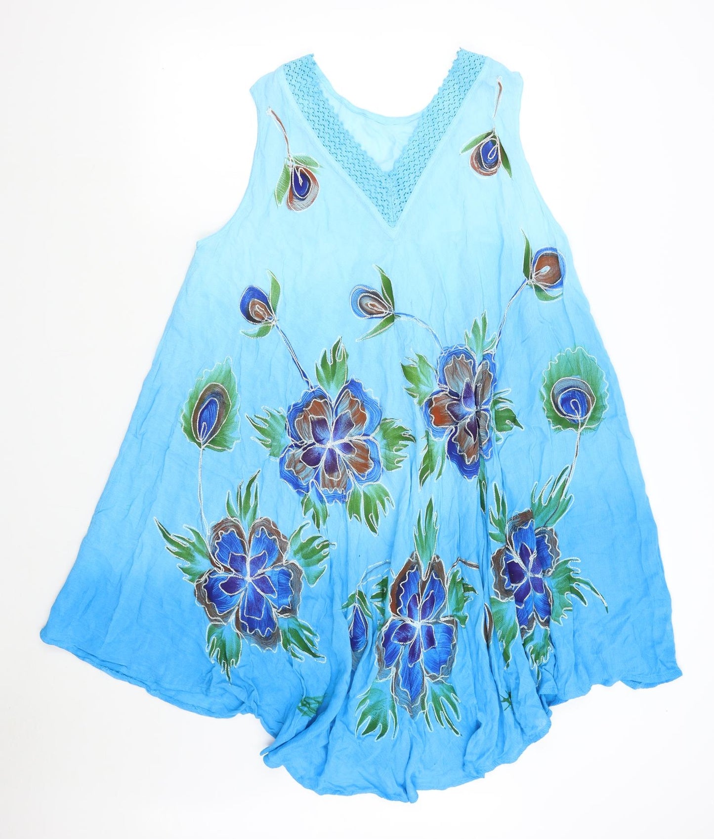 Preworn Womens Blue Floral  Slip Dress  One Size