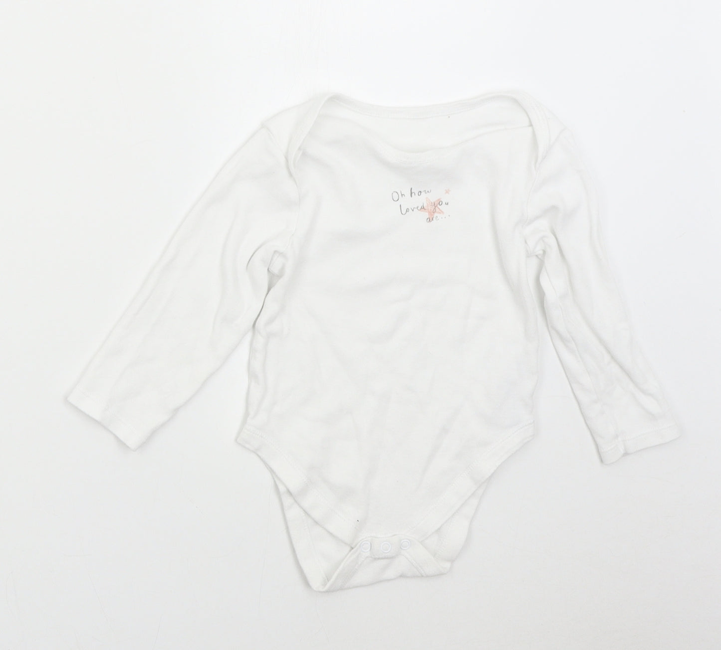 Primark Baby White   Babygrow One-Piece Size 24 Months  - Star
