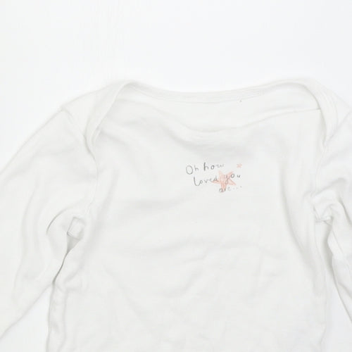 Primark Baby White   Babygrow One-Piece Size 24 Months  - Star