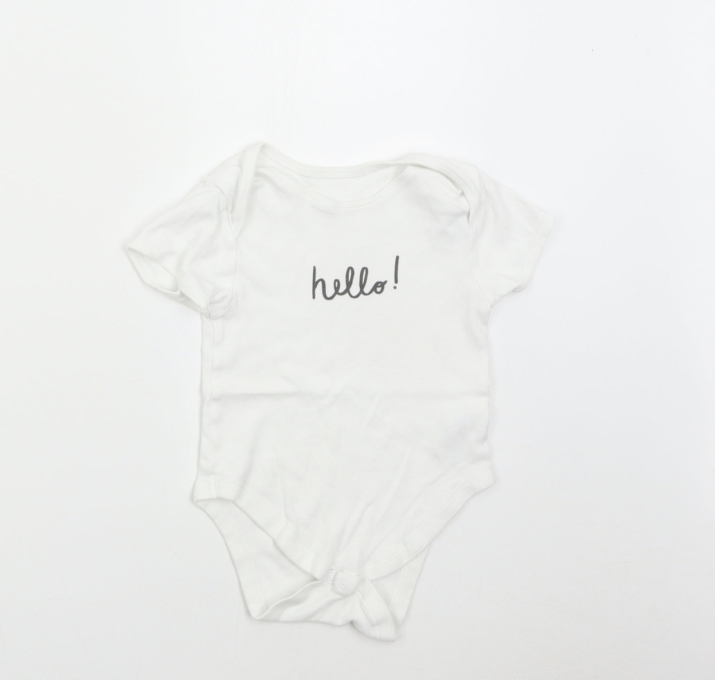 Primark Baby White   Babygrow One-Piece Size 24 Months  - Hello!