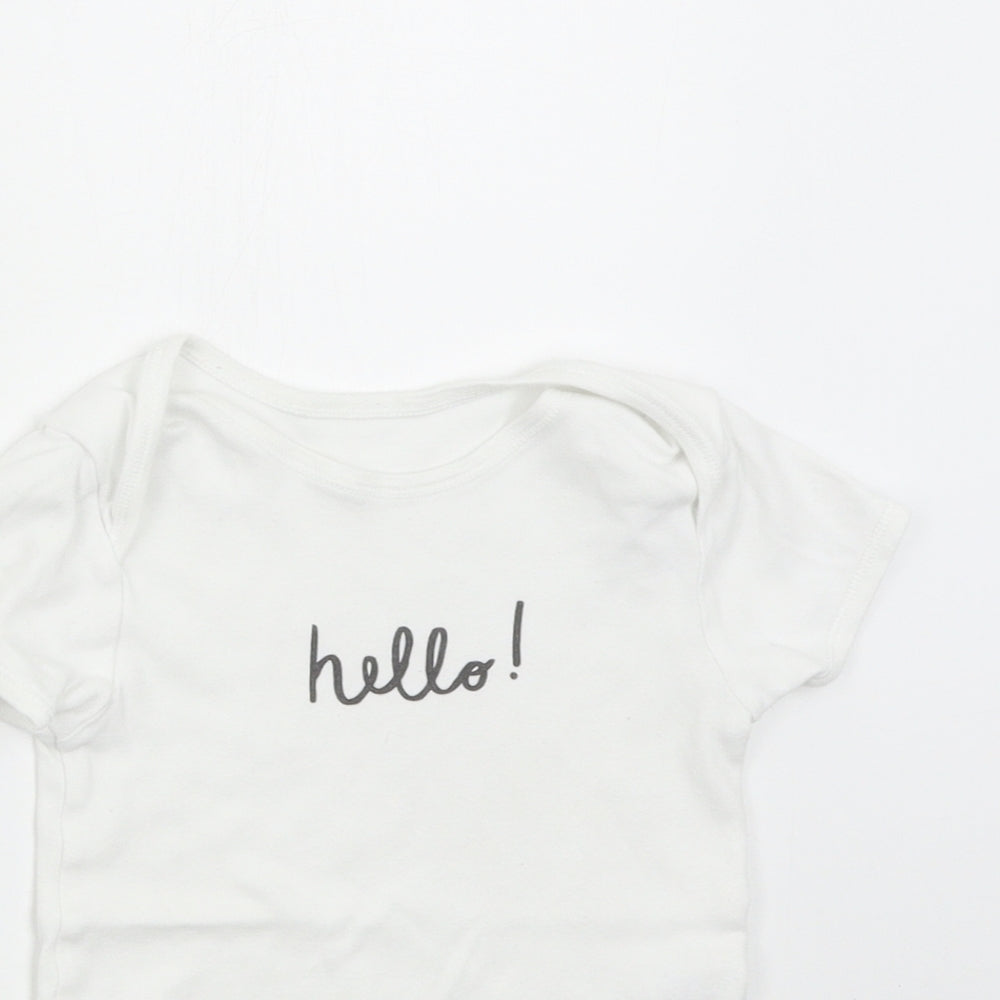 Primark Baby White   Babygrow One-Piece Size 24 Months  - Hello!