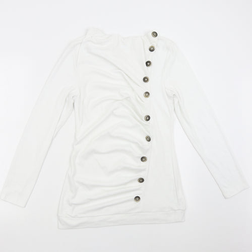 Preworn Womens White   Pullover Sweatshirt Size M