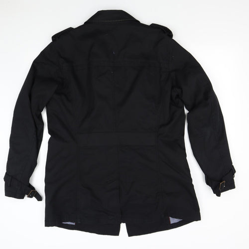 Zara Man Mens Black   Trench Coat Coat Size XL