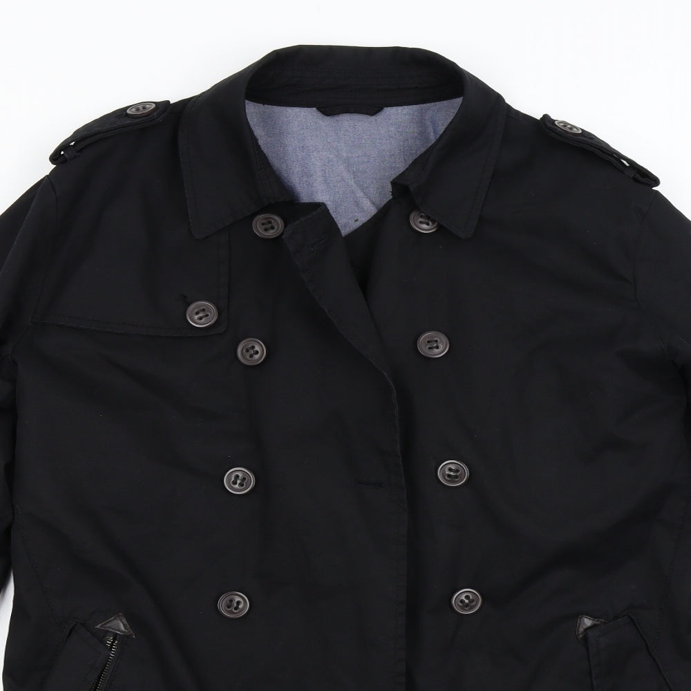 Zara Man Mens Black   Trench Coat Coat Size XL
