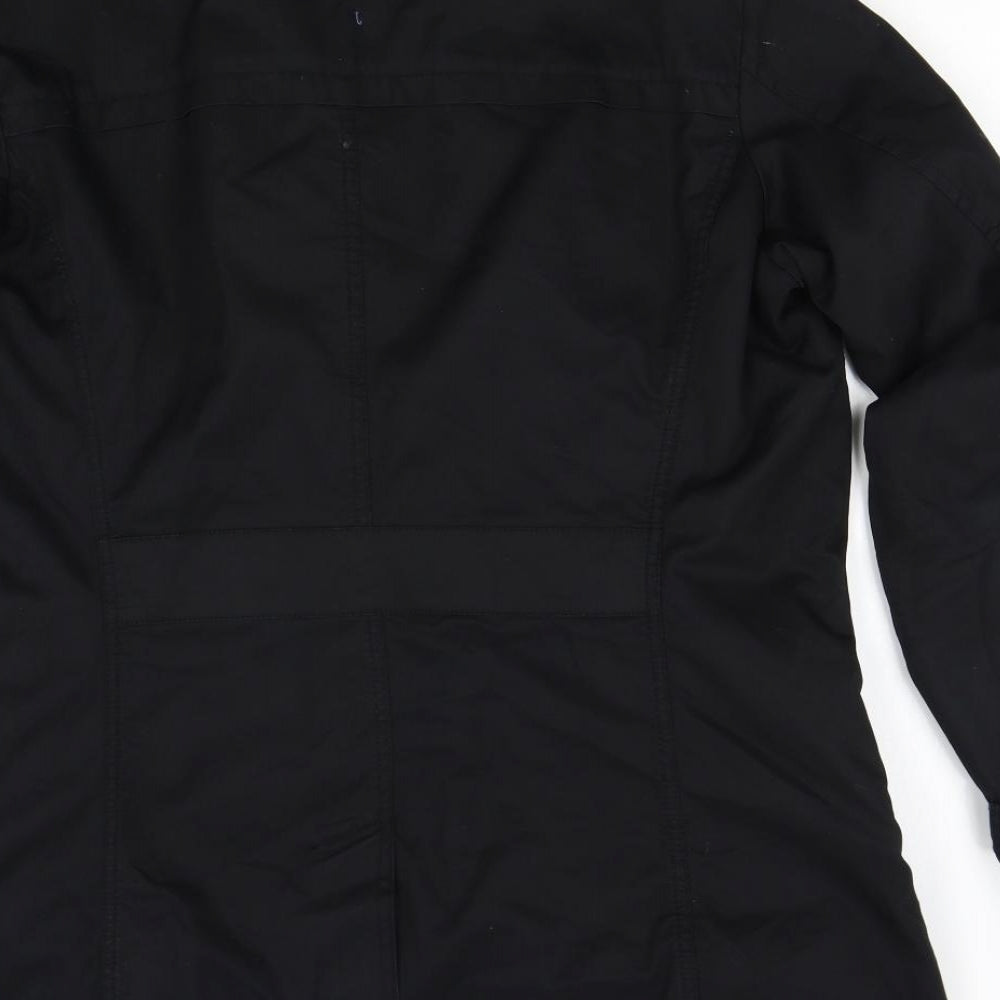 Zara Man Mens Black   Trench Coat Coat Size XL