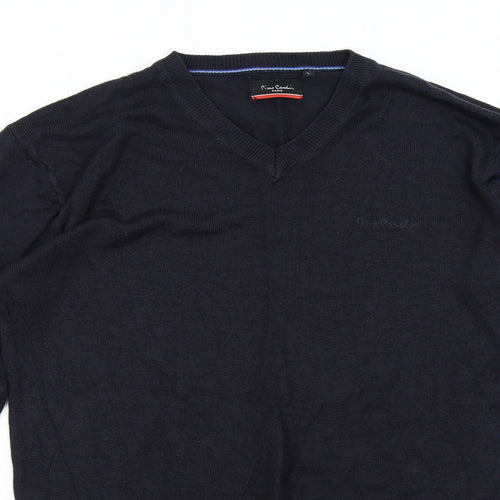 Pierre Cardin Mens Blue  Knit Pullover Jumper Size L