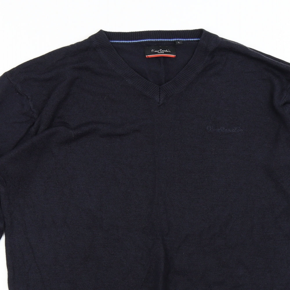 Pierre Cardin Mens Blue  Knit Pullover Jumper Size L
