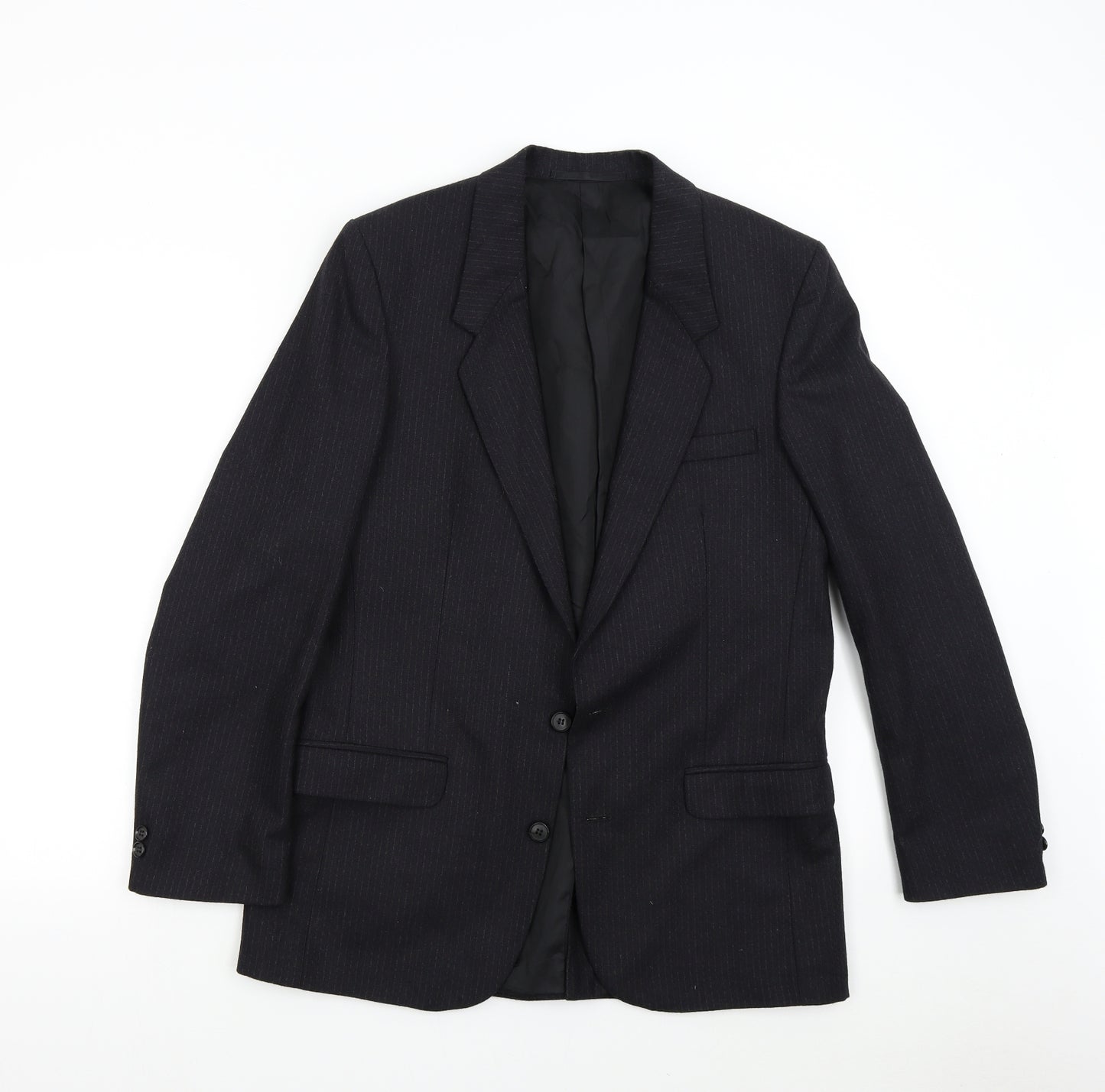 Burton Collection Mens Black Striped  Jacket Suit Jacket Size 38