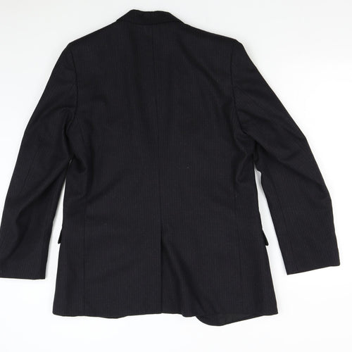 Burton Collection Mens Black Striped  Jacket Suit Jacket Size 38
