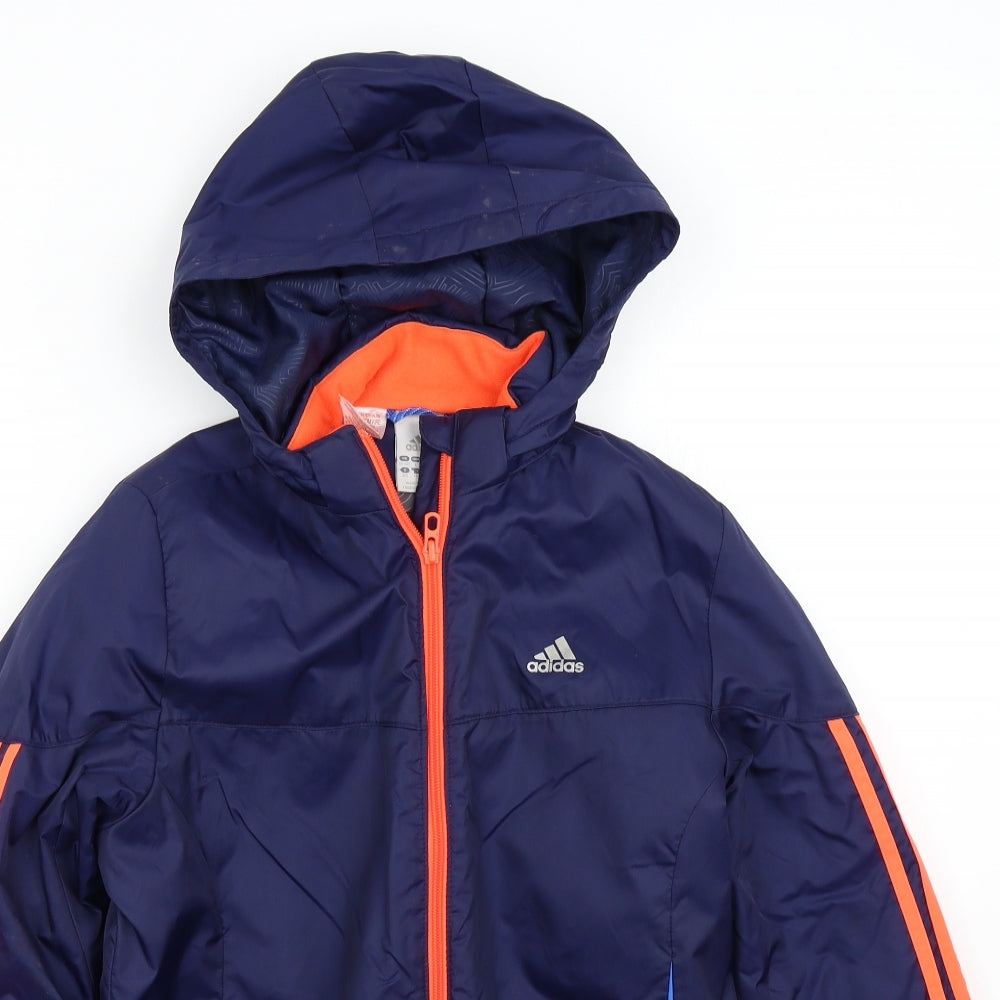 adidas Boys Blue   Overcoat Coat Size 13-14 Years
