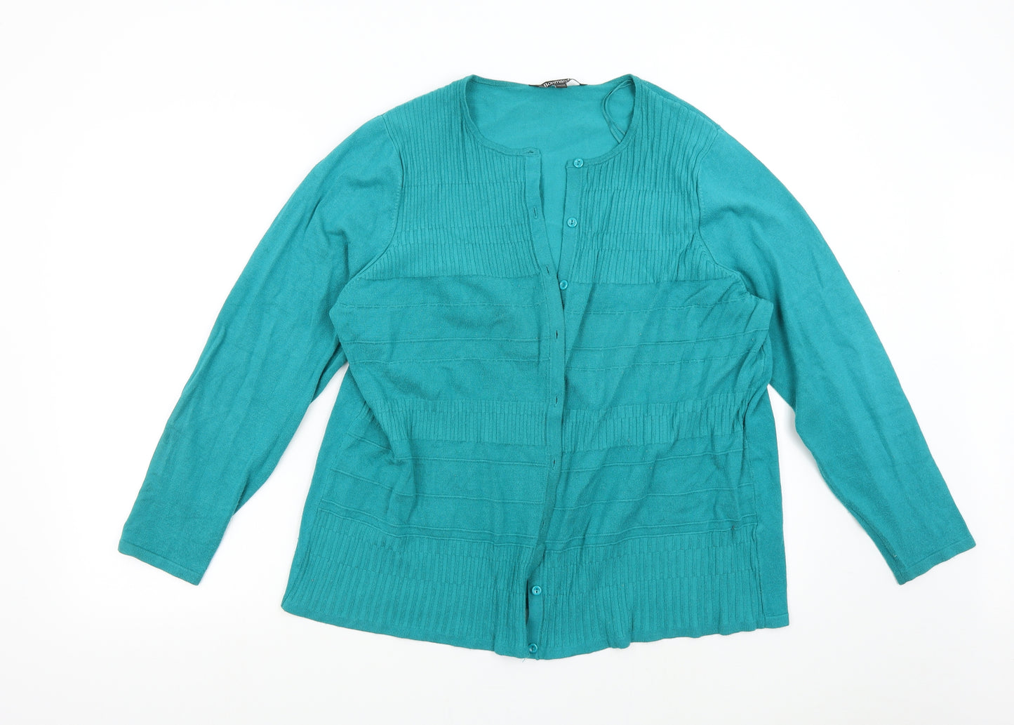 Bonmarché Womens Green  Knit Cardigan Jumper Size 20