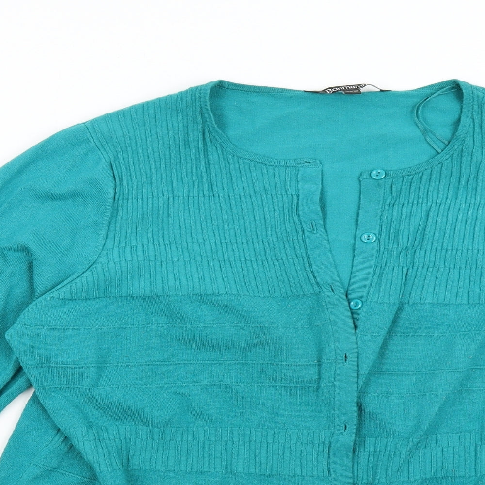 Bonmarché Womens Green  Knit Cardigan Jumper Size 20