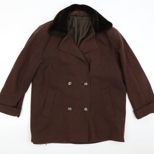 C&A Womens Brown   Overcoat Coat Size 14