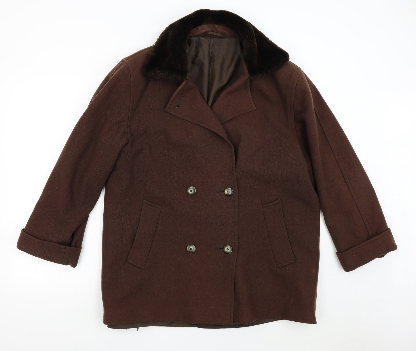 C&A Womens Brown   Overcoat Coat Size 14