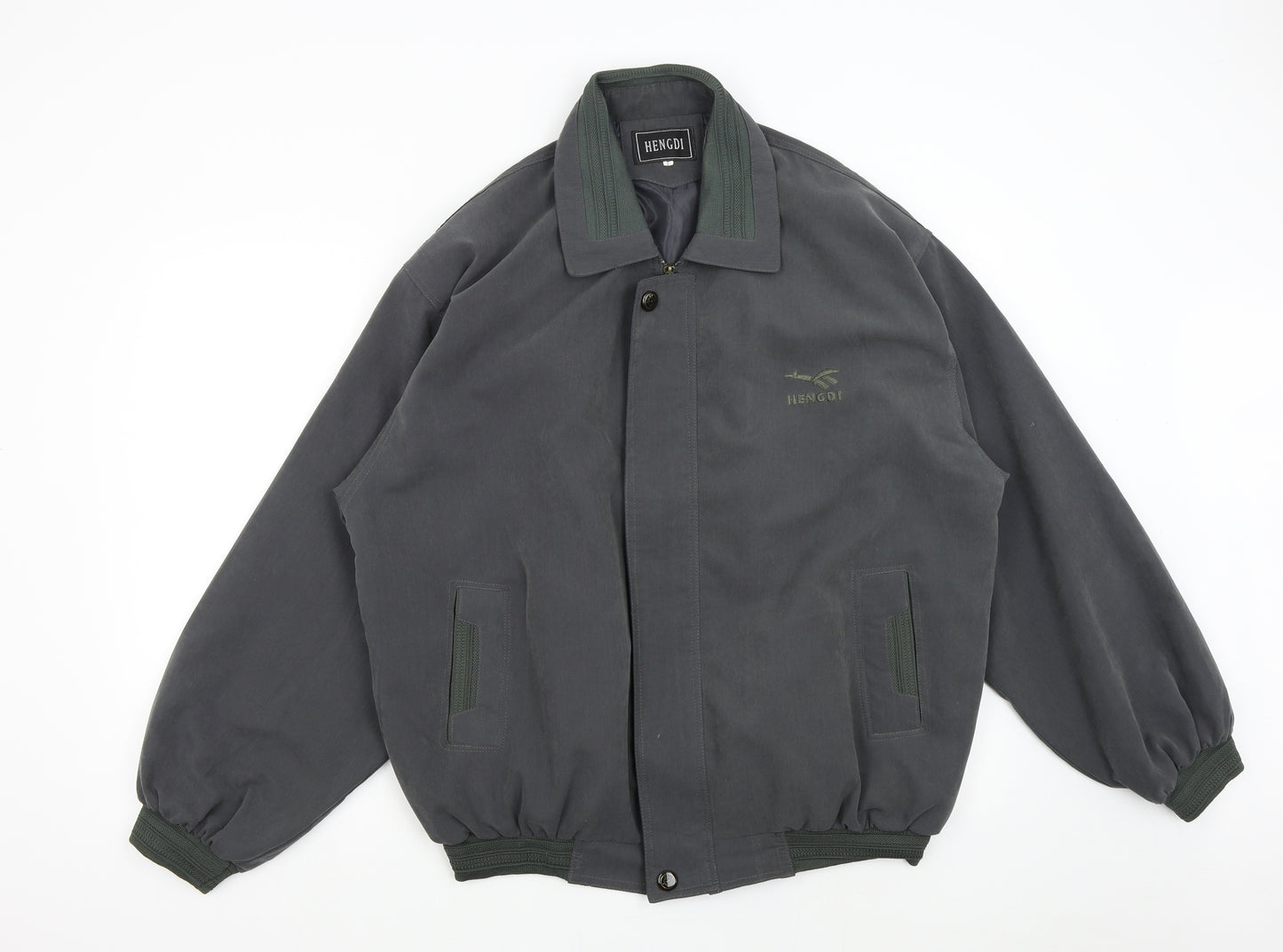 Hengdi Mens Green   Bomber Jacket Jacket Size L