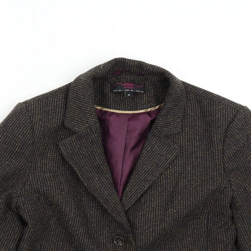 New Look Womens Multicoloured  Tweed Jacket Blazer Size 10