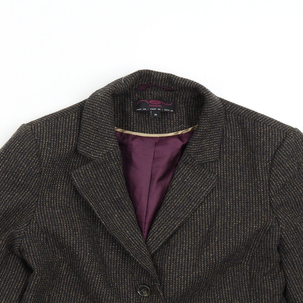 New Look Womens Multicoloured  Tweed Jacket Blazer Size 10