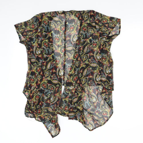 Love Squared Womens Multicoloured Floral Chiffon Basic Blouse Size M