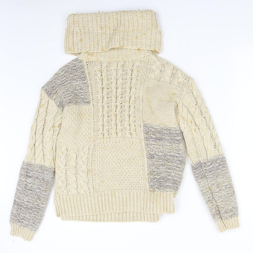 Falmer Womens Beige  Knit Pullover Jumper Size S