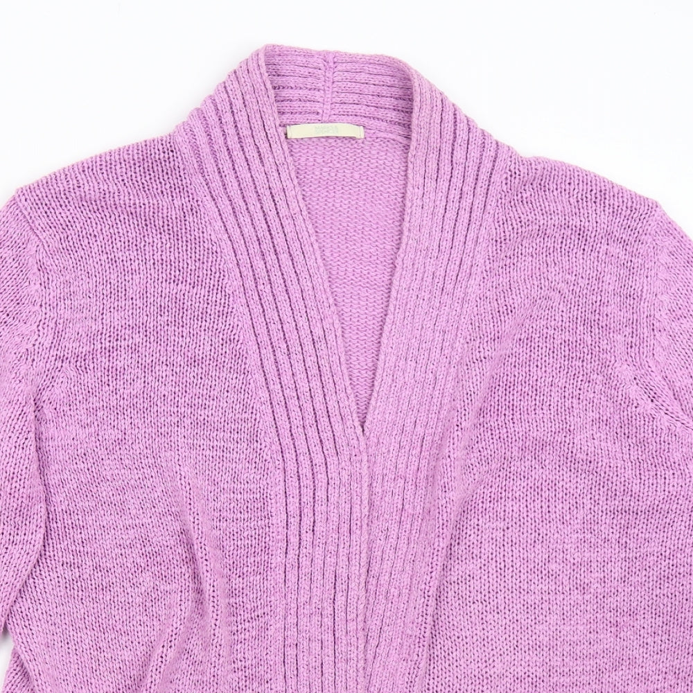 M&S Womens Purple  Knit Cardigan Jumper Size 12