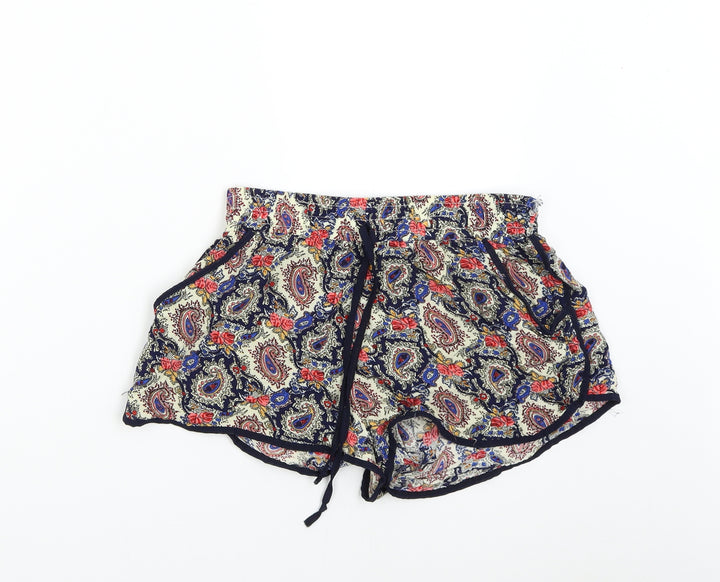 Moda Impression Womens Multicoloured Paisley  Hot Pants Shorts Size M