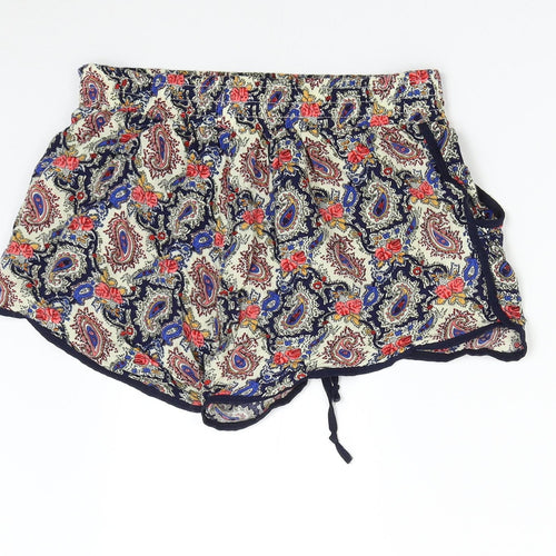 Moda Impression Womens Multicoloured Paisley  Hot Pants Shorts Size M