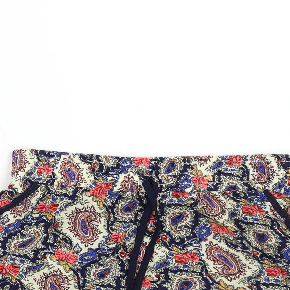 Moda Impression Womens Multicoloured Paisley  Hot Pants Shorts Size M