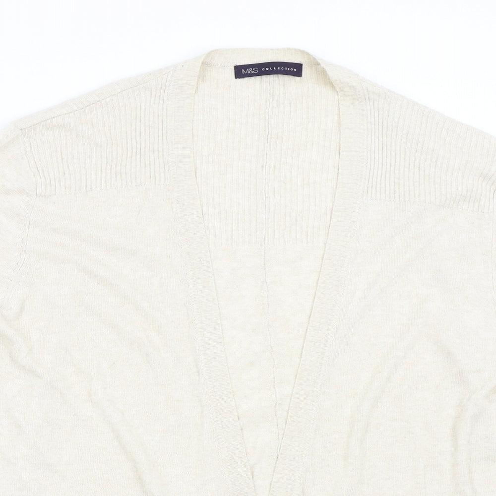 M&S Womens Beige  Knit Cardigan Jumper Size 14