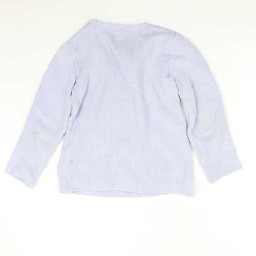 George Boys Blue  Knit Pullover Jumper Size 11-12 Years  - Snowman Christmas