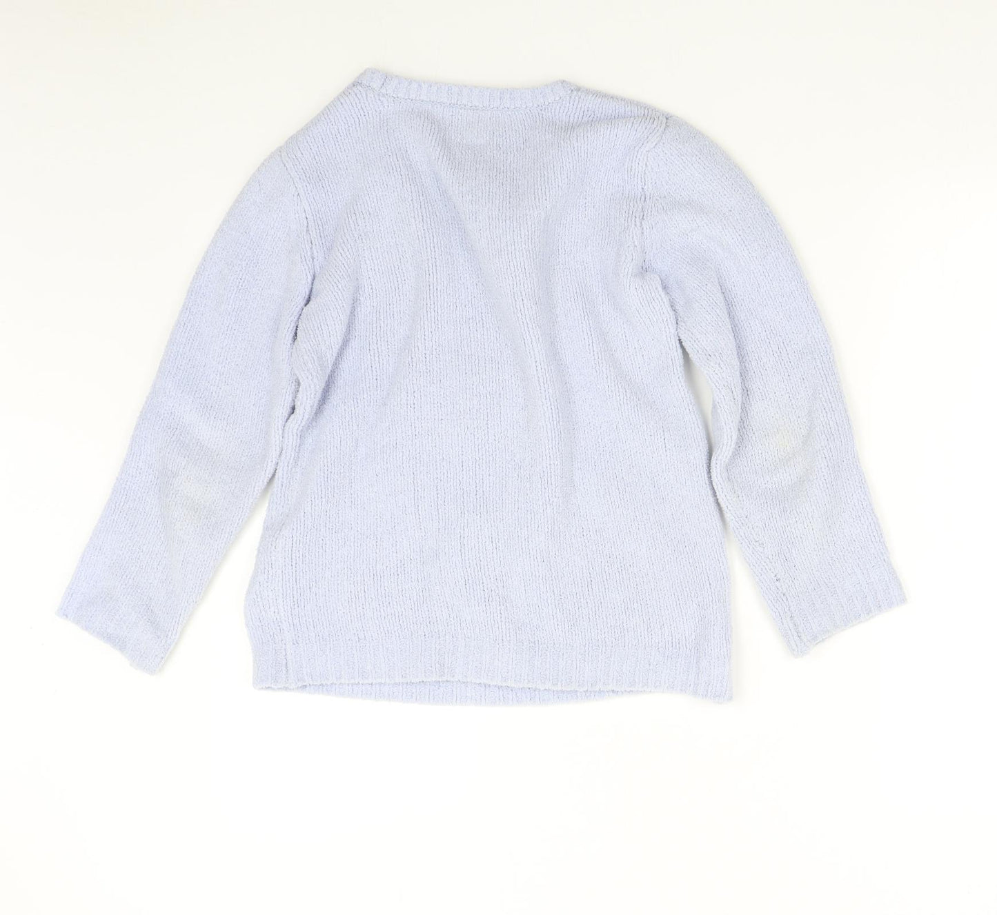 George Boys Blue  Knit Pullover Jumper Size 11-12 Years  - Snowman Christmas