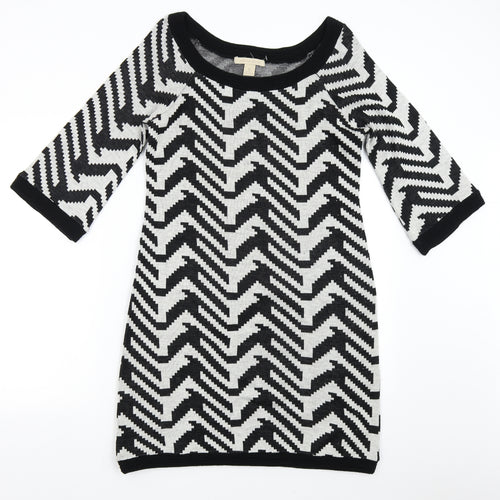 Jonathan Martin Womens Multicoloured Geometric Knit Jumper Dress  Size L