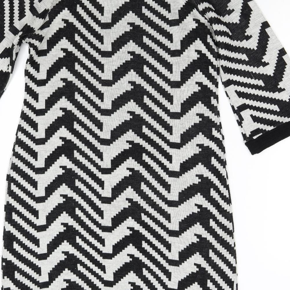 Jonathan Martin Womens Multicoloured Geometric Knit Jumper Dress  Size L
