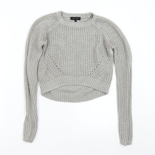 New Look Womens Grey  Knit Pullover Jumper Size 6