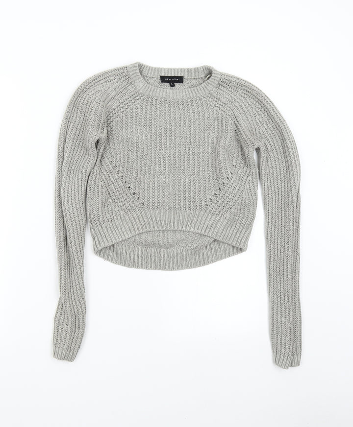 New Look Womens Grey  Knit Pullover Jumper Size 6