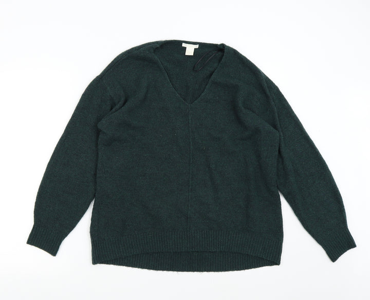 H&M Mens Green Knit Pullover Jumper Size S