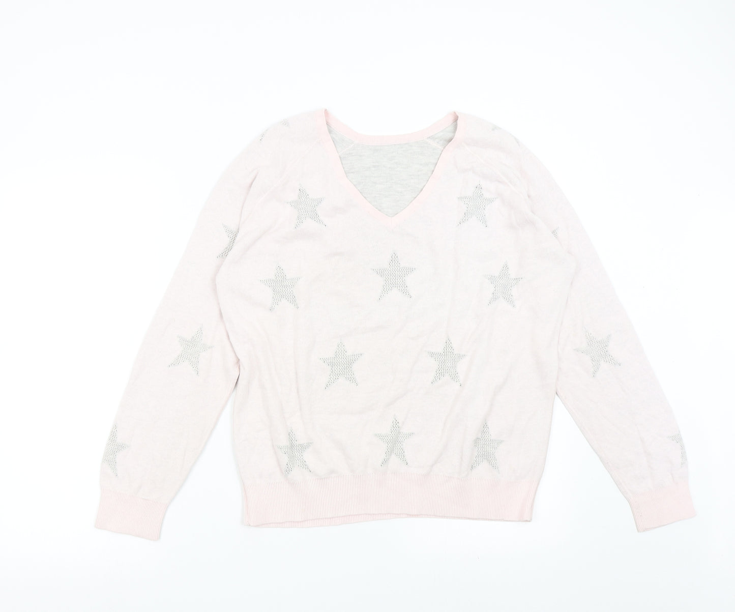 Preworn Womens Pink   Pullover Jumper Size L  - Stars