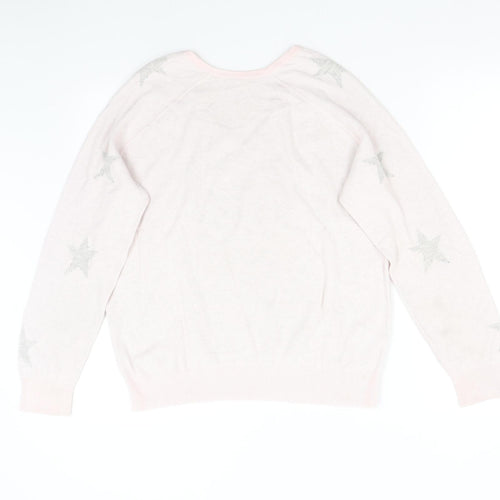 Preworn Womens Pink   Pullover Jumper Size L  - Stars