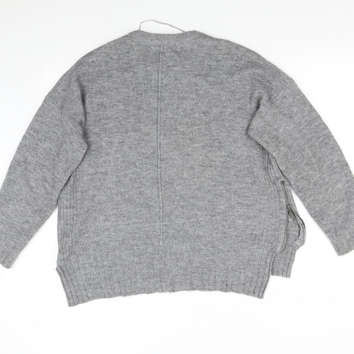 B. Young Womens Grey  Knit Pullover Jumper Size M