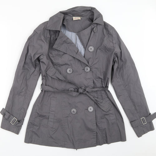 Lime Womens Grey   Pea Coat Coat Size 8