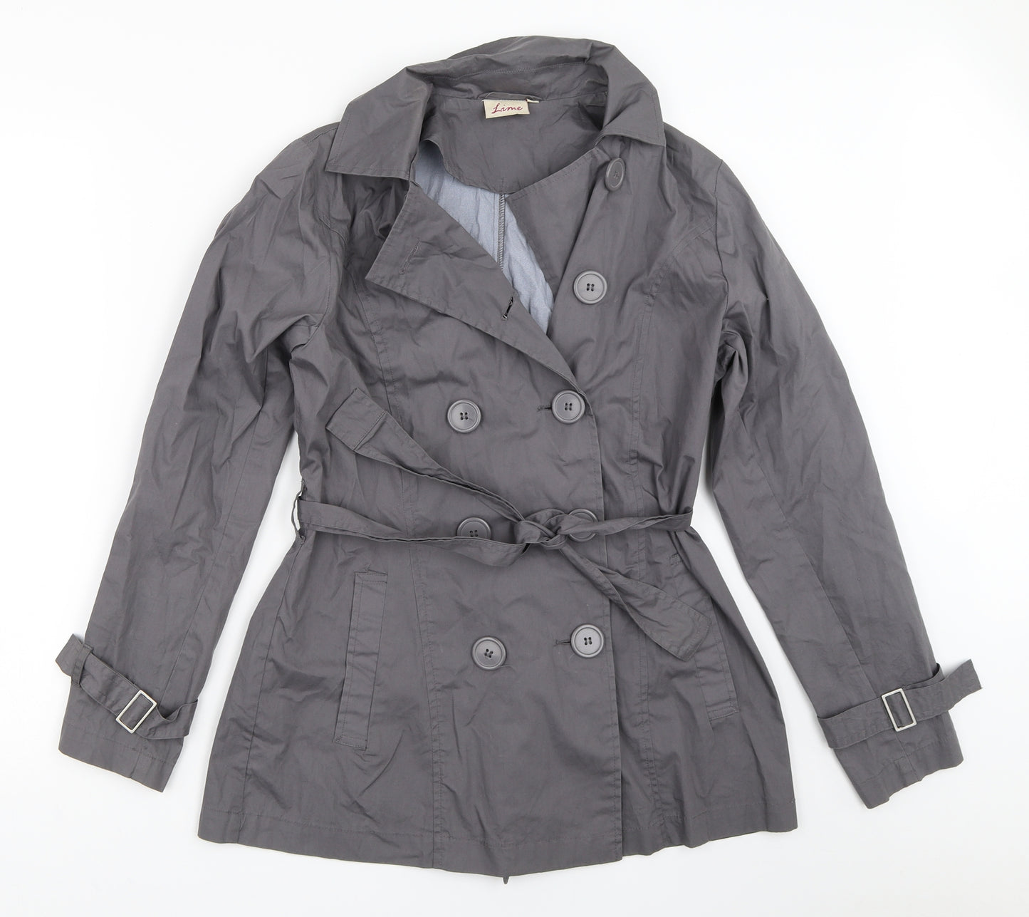 Lime Womens Grey   Pea Coat Coat Size 8